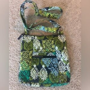 Vera Bradley Green and Black Patterned Women's crossbody bag